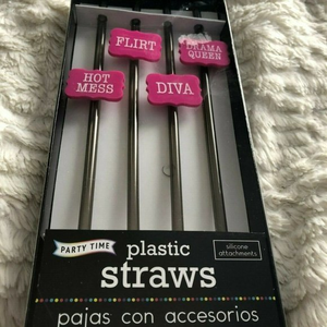 Bachelorette 10" Reusable Party Time‎ Straws Set